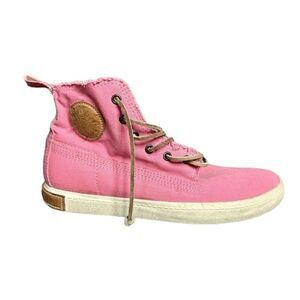 NEW Blackstone bright pink canvas high top lace up sneakers size 38